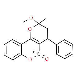 ChemSpider 2D Image | 2-Methoxy-2-methyl-4-phenyl(5-~13~C)-3,4-dihydro-2H,5H-pyrano[3,2-c]chromen-5-one | C1913CH18O4