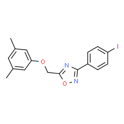 ChemSpider 2D Image | 5-[(3,5-Dimethylphenoxy)methyl]-3-(4-iodophenyl)-1,2,4-oxadiazole | C17H15IN2O2