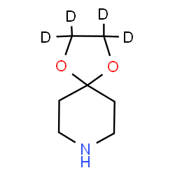 ChemSpider 2D Image | (2,2,3,3-~2~H_4_)-1,4-Dioxa-8-azaspiro[4.5]decane | C7H9D4NO2
