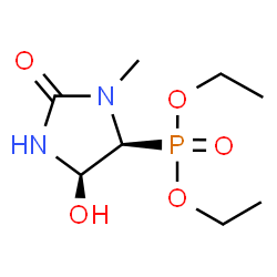 ChemSpider 2D Image | Diethyl [(4S,5R)-5-hydroxy-3-methyl-2-oxo-4-imidazolidinyl]phosphonate | C8H17N2O5P