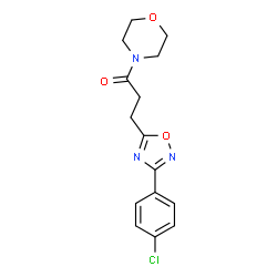 ChemSpider 2D Image | 3-[3-(4-Chlorophenyl)-1,2,4-oxadiazol-5-yl]-1-(4-morpholinyl)-1-propanone | C15H16ClN3O3