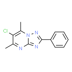 ChemSpider 2D Image | 6-Chloro-5,7-dimethyl-2-phenyl[1,2,4]triazolo[1,5-a]pyrimidine | C13H11ClN4