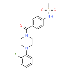 ChemSpider 2D Image | N-(4-{[4-(2-Fluorophenyl)-1-piperazinyl]carbonyl}phenyl)methanesulfonamide | C18H20FN3O3S