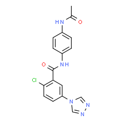 ChemSpider 2D Image | N-(4-Acetamidophenyl)-2-chloro-5-(4H-1,2,4-triazol-4-yl)benzamide | C17H14ClN5O2