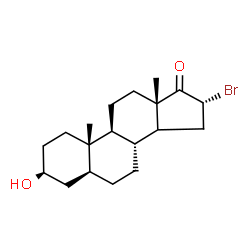 ChemSpider 2D Image | (3beta,5alpha,14xi,16alpha)-16-Bromo-3-hydroxyandrostan-17-one | C19H29BrO2