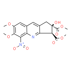 ChemSpider 2D Image | Dimethyl (2R,3S)-2-hydroxy-6,7-dimethoxy-5-nitro-2,3-dihydro-1H-cyclopenta[b]quinoline-2,3-dicarboxylate | C18H18N2O9