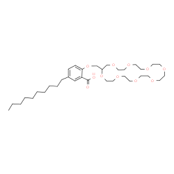ChemSpider 2D Image | 5-Decyl-2-(1,4,7,10,13,16,19,22-octaoxacyclotetracosan-2-ylmethoxy)benzoic acid | C34H58O11