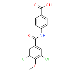 ChemSpider 2D Image | 4-[(3,5-Dichloro-4-methoxybenzoyl)amino]benzoic acid | C15H11Cl2NO4