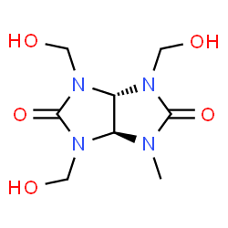 ChemSpider 2D Image | (3aS,6aS)-1,3,4-Tris(hydroxymethyl)-6-methyltetrahydroimidazo[4,5-d]imidazole-2,5(1H,3H)-dione | C8H14N4O5