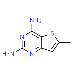 ChemSpider 2D Image | 6-Methylthieno[3,2-d]pyrimidine-2,4-diamine | C7H8N4S