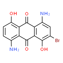 ChemSpider 2D Image | 3-Bromo-1,5-diamino-4,8-dihydroxyanthraquinone | C14H9BrN2O4