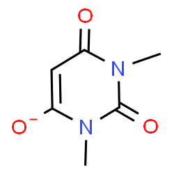 ChemSpider 2D Image | 1,3-Dimethyl-2,6-dioxo-1,2,3,6-tetrahydro-4-pyrimidinolate | C6H7N2O3