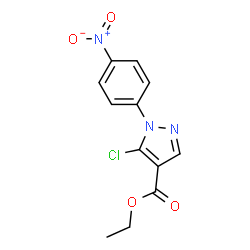 ChemSpider 2D Image | Ethyl 5-chloro-1-(4-nitrophenyl)-1H-pyrazole-4-carboxylate | C12H10ClN3O4
