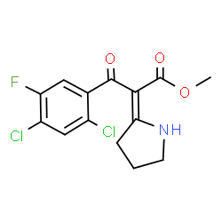 ChemSpider 2D Image | Methyl (2Z)-3-(2,4-dichloro-5-fluorophenyl)-3-oxo-2-(2-pyrrolidinylidene)propanoate | C14H12Cl2FNO3