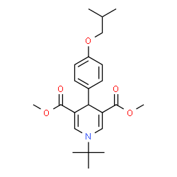ChemSpider 2D Image | Dimethyl 1-tert-butyl-4-(4-isobutoxyphenyl)-1,4-dihydropyridine-3,5-dicarboxylate | C23H31NO5