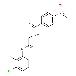 ChemSpider 2D Image | N-{2-[(3-Chloro-2-methylphenyl)amino]-2-oxoethyl}-4-nitrobenzamide | C16H14ClN3O4