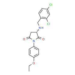 ChemSpider 2D Image | (3S)-3-[(2,4-Dichlorobenzyl)amino]-1-(4-ethoxyphenyl)-2,5-pyrrolidinedione | C19H18Cl2N2O3