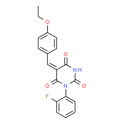 ChemSpider 2D Image | (5E)-5-(4-Ethoxybenzylidene)-1-(2-fluorophenyl)-2,4,6(1H,3H,5H)-pyrimidinetrione | C19H15FN2O4