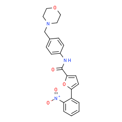 ChemSpider 2D Image | N-[4-(4-Morpholinylmethyl)phenyl]-5-(2-nitrophenyl)-2-furamide | C22H21N3O5