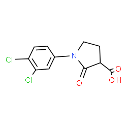 ChemSpider 2D Image | 1-(3,4-Dichlorophenyl)-2-oxo-3-pyrrolidinecarboxylic acid | C11H9Cl2NO3