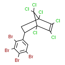 ChemSpider 2D Image | 1,2,3,4,7,7-hexachloro-5-(tetrabromophenyl)bicyclo(2.2.1)hept-2-ene | C13H4Br4Cl6