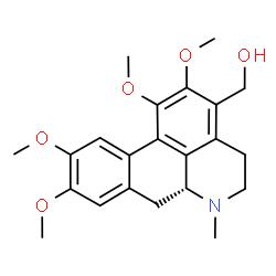ChemSpider 2D Image | [(6aR)-1,2,9,10-Tetramethoxy-6-methyl-5,6,6a,7-tetrahydro-4H-dibenzo[de,g]quinolin-3-yl]methanol | C22H27NO5