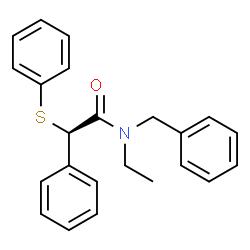 ChemSpider 2D Image | (2R)-N-Benzyl-N-ethyl-2-phenyl-2-(phenylsulfanyl)acetamide | C23H23NOS