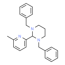 ChemSpider 2D Image | 1,3-Dibenzyl-2-(6-methyl-2-pyridinyl)hexahydropyrimidine | C24H27N3