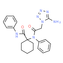 ChemSpider 2D Image | 1-{[(5-Amino-1H-tetrazol-1-yl)acetyl](phenyl)amino}-N-phenylcyclohexanecarboxamide | C22H25N7O2