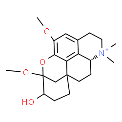 ChemSpider 2D Image | (14R)-4-Hydroxy-5,8-dimethoxy-13,13-dimethyl-6-oxa-13-azoniapentacyclo[8.6.2.1~1,5~.0~7,17~.0~14,18~]nonadeca-7,9,17-triene | C21H30NO4