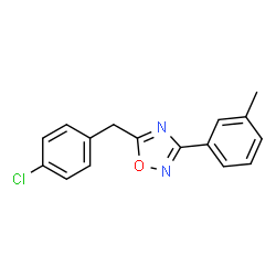 ChemSpider 2D Image | 5-(4-Chlorobenzyl)-3-(3-methylphenyl)-1,2,4-oxadiazole | C16H13ClN2O