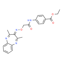 ChemSpider 2D Image | Ethyl 4-[({[(2,4-dimethyl-3H-1,5-benzodiazepin-3-ylidene)amino]oxy}acetyl)amino]benzoate | C22H22N4O4