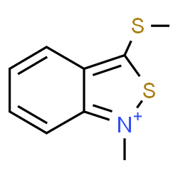 ChemSpider 2D Image | 1-Methyl-3-(methylsulfanyl)-2,1-benzothiazol-1-ium | C9H10NS2