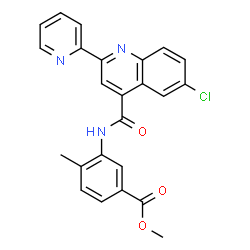 ChemSpider 2D Image | Methyl 3-({[6-chloro-2-(2-pyridinyl)-4-quinolinyl]carbonyl}amino)-4-methylbenzoate | C24H18ClN3O3