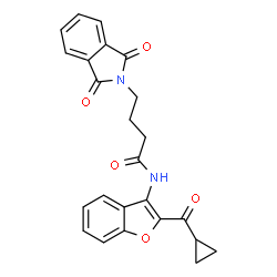 ChemSpider 2D Image | N-[2-(Cyclopropylcarbonyl)-1-benzofuran-3-yl]-4-(1,3-dioxo-1,3-dihydro-2H-isoindol-2-yl)butanamide | C24H20N2O5