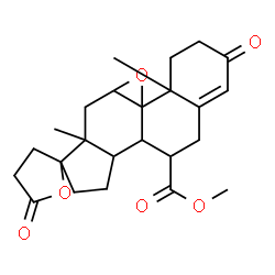 ChemSpider 2D Image | Methyl 4a,6a-dimethyl-2,5'-dioxo-2,4,4',4a,5',5a,6,6a,8,9,9a,9b,10,11-tetradecahydro-3H,3'H-spiro[cyclopenta[7,8]phenanthro[4b,5-b]oxirene-7,2'-furan]-10-carboxylate | C24H30O6