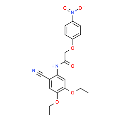 ChemSpider 2D Image | N-(2-Cyano-4,5-diethoxyphenyl)-2-(4-nitrophenoxy)acetamide | C19H19N3O6