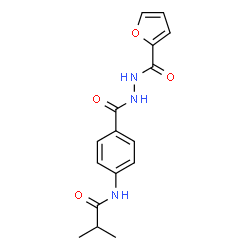 ChemSpider 2D Image | N-(4-{[2-(2-Furoyl)hydrazino]carbonyl}phenyl)-2-methylpropanamide | C16H17N3O4