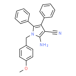 ChemSpider 2D Image | 2-Amino-1-(4-methoxybenzyl)-4,5-diphenyl-1H-pyrrole-3-carbonitrile | C25H21N3O