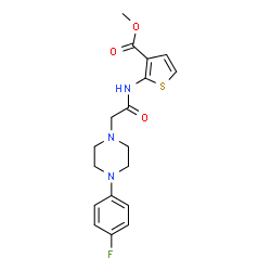 ChemSpider 2D Image | Methyl 2-({[4-(4-fluorophenyl)-1-piperazinyl]acetyl}amino)-3-thiophenecarboxylate | C18H20FN3O3S