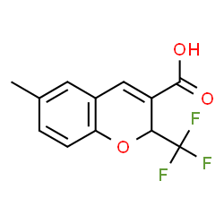 ChemSpider 2D Image | 6-Methyl-2-(trifluoromethyl)-2H-chromene-3-carboxylic acid | C12H9F3O3