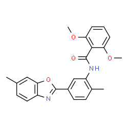 ChemSpider 2D Image | 2,6-Dimethoxy-N-[2-methyl-5-(6-methyl-1,3-benzoxazol-2-yl)phenyl]benzamide | C24H22N2O4