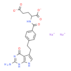 ChemSpider 2D Image | Disodium 2-({4-[2-(2-amino-4-oxo-4,7-dihydro-1H-pyrrolo[2,3-d]pyrimidin-5-yl)ethyl]benzoyl}amino)pentanedioate | C20H19N5Na2O6