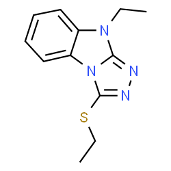 ChemSpider 2D Image | 9-Ethyl-3-(ethylsulfanyl)-9H-[1,2,4]triazolo[4,3-a]benzimidazole | C12H14N4S