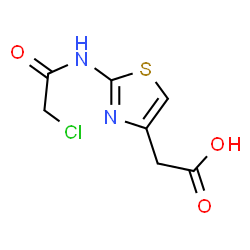 ChemSpider 2D Image | {2-[(Chloroacetyl)amino]-1,3-thiazol-4-yl}acetic acid | C7H7ClN2O3S