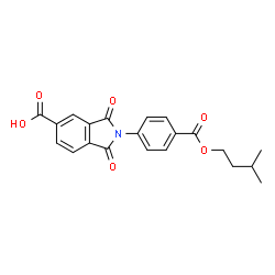 ChemSpider 2D Image | 2-{4-[(3-methylbutoxy)carbonyl]phenyl}-1,3-dioxoisoindole-5-carboxylic acid | C21H19NO6