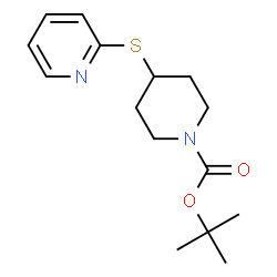 ChemSpider 2D Image | tert-Butyl 4-(pyridin-2-ylthio)piperidine-1-carboxylate | C15H22N2O2S