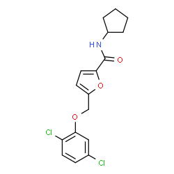 ChemSpider 2D Image | N-Cyclopentyl-5-[(2,5-dichlorophenoxy)methyl]-2-furamide | C17H17Cl2NO3