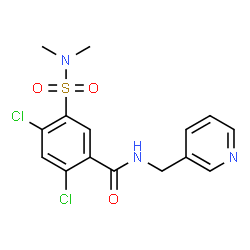 ChemSpider 2D Image | 2,4-Dichloro-5-(dimethylsulfamoyl)-N-(3-pyridinylmethyl)benzamide | C15H15Cl2N3O3S