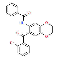 ChemSpider 2D Image | N-[7-(2-Bromobenzoyl)-2,3-dihydro-1,4-benzodioxin-6-yl]benzamide | C22H16BrNO4
